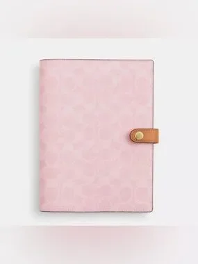 Coach | Office | Coach Powder Pink Notebook In Signature Canvas | Poshmark